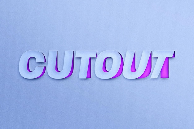 Cutout paper letters text effect