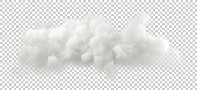 cutout realistic minimal white clouds on transparent backgrounds 3d illustration png