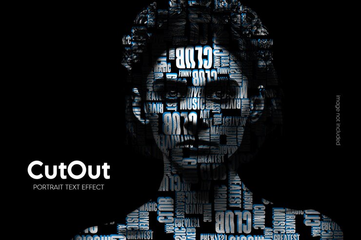 PSD cutout text portrait photo effect