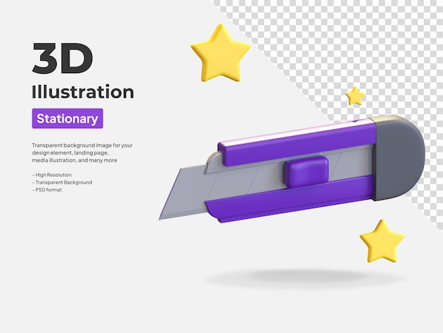 Cutter icon 3d stationery illustration