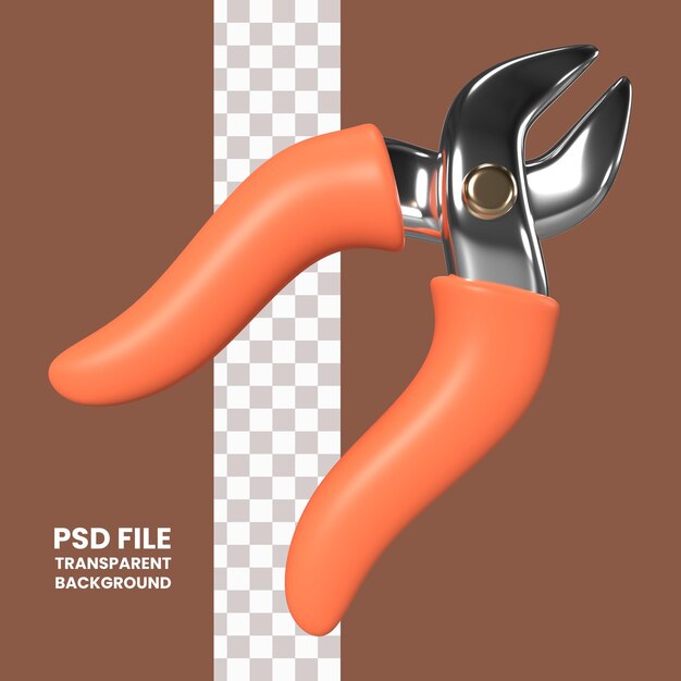 PSD cutting pliers 3d イラストアイコン