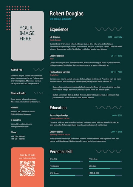 PSD cv template design psd