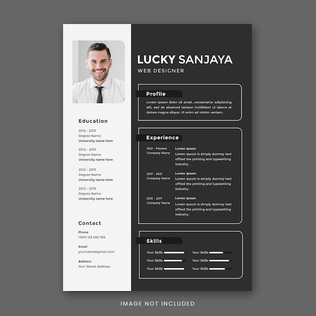 Modello minimalista di cv design