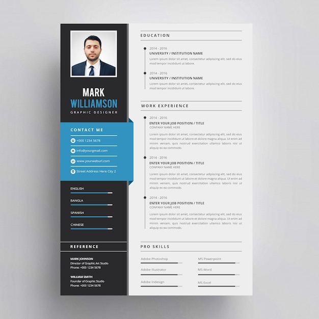 PSD cv template resume