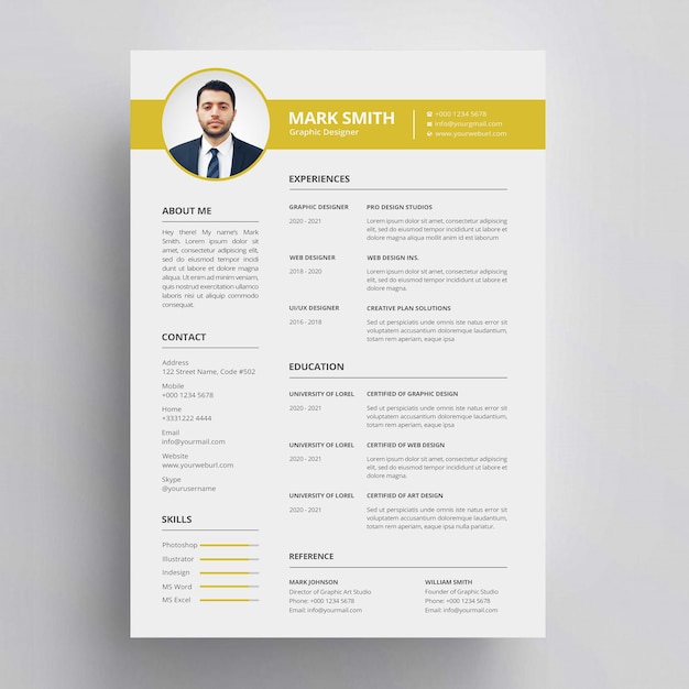 PSD cv template resume