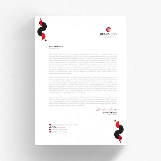 PSD cv template with red and grey details