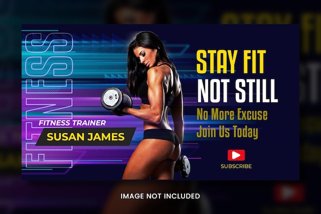 Ćwiczenia Fitness baner społecznościowy YouTube