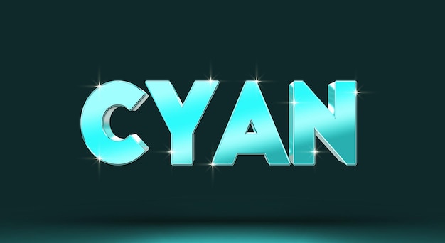 Cyan 3D Text Effect Template