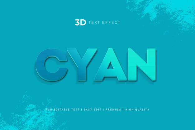 藍色 3D 文字效果
