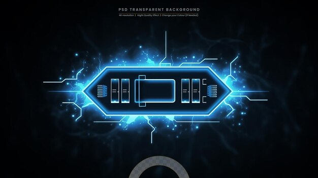 Cyan color digital technology battery icon futuristic technology background