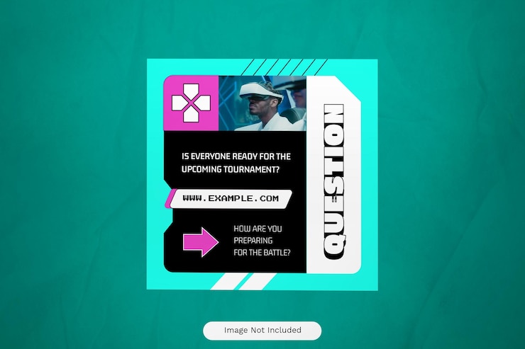 PSD cyan pink y2k video games brand instagram post 05