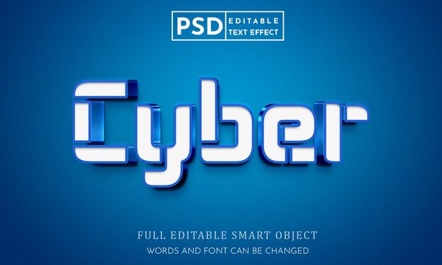 PSD cyber 3d efekt stylu tekstu psd z tłem premium