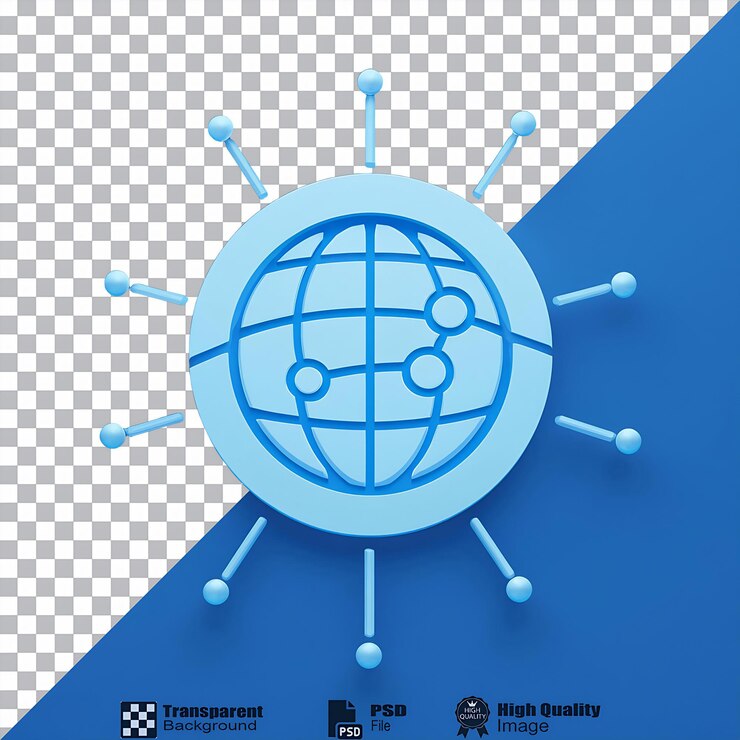 PSD cyber connect symbol isolated on transparent background