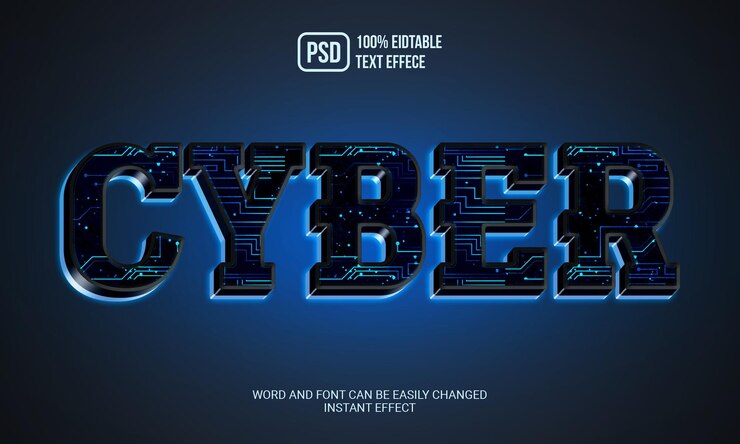 PSD cyber editable text effect