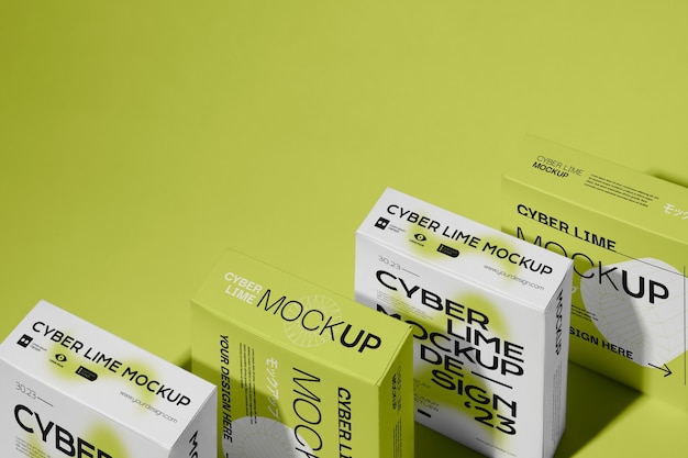 PSD cyber lime box carton packaging