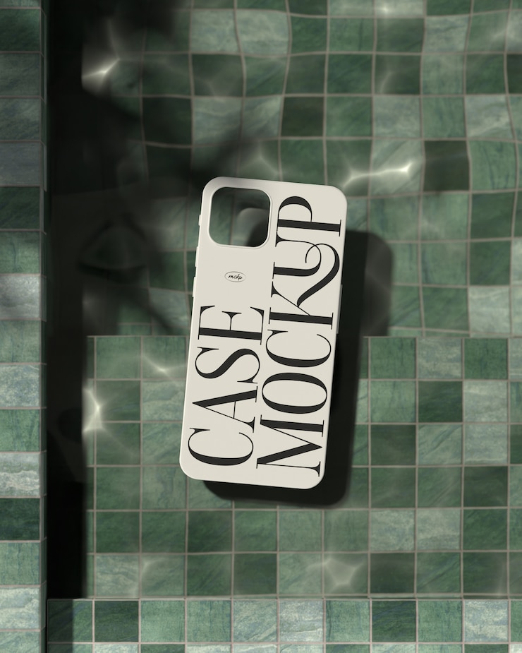PSD cyber lime phone case mockup