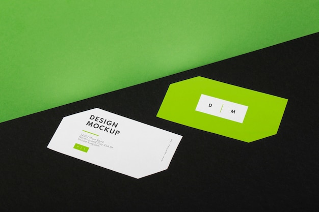 PSD cyber lime stationery mockup