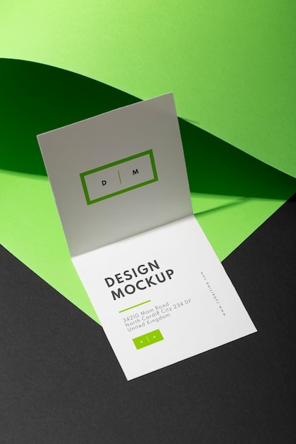 PSD cyber lime stationery mockup