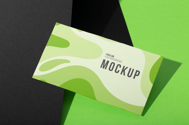 PSD cyber lime stationery mockup