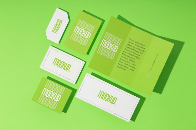 PSD cyber lime stationery mockup