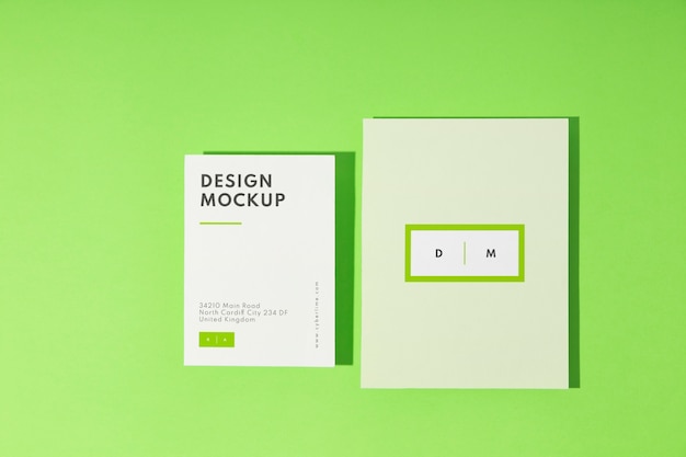 Cyber lime stationery mockup