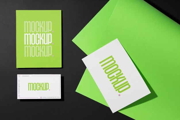 Cyber lime stationery mockup