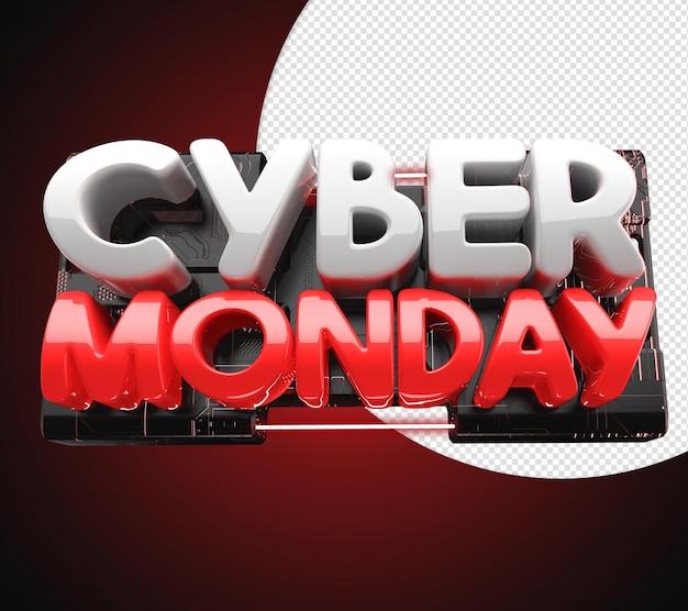 Cyber monday 3d stamp for futuristic composition