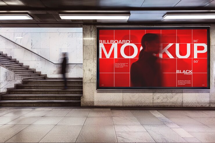 PSD cyber monday and black friday banner mockup