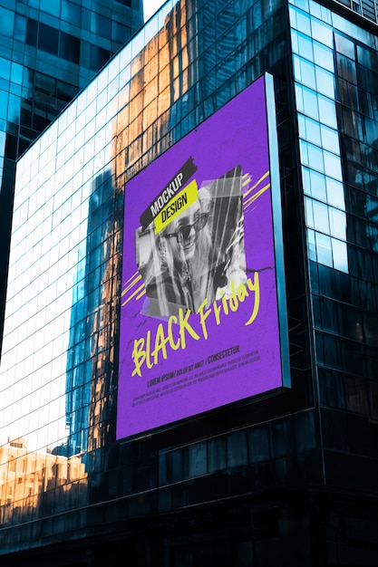 Cyber monday and black friday outdoor advertising mockup