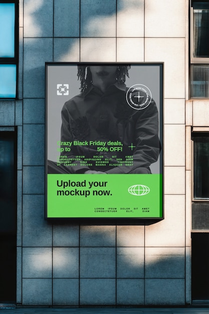 Cyber Monday en Black Friday buitenreclame mockup