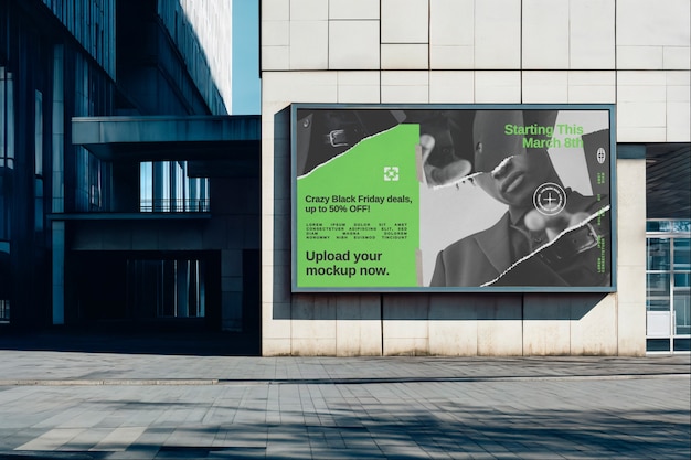 Cyber Monday en Black Friday buitenreclame mockup