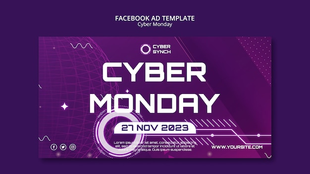 PSD modello di facebook per il cyber monday