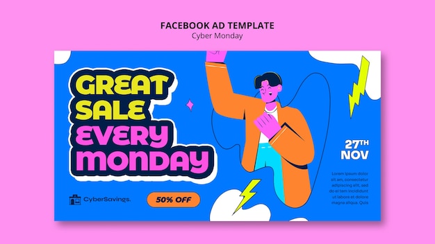 PSD cyber monday facebook template