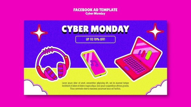 modello di Facebook per il Cyber Monday