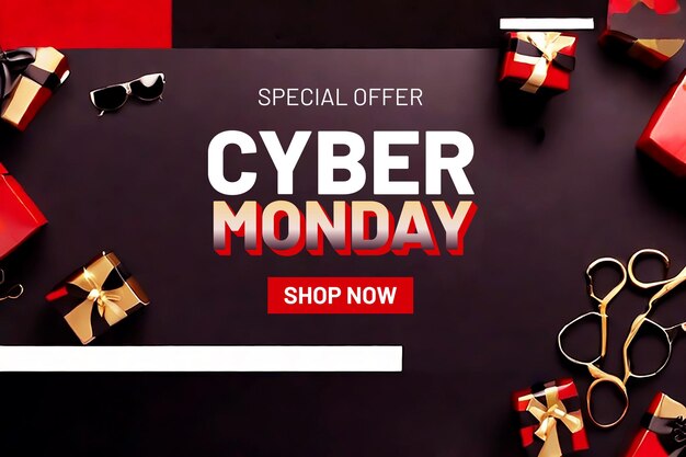 PSD cyber monday flat design background image