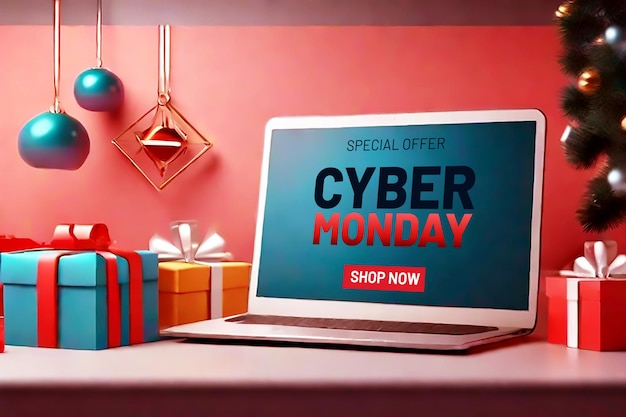 PSD cyber monday flat design immagine di sfondo