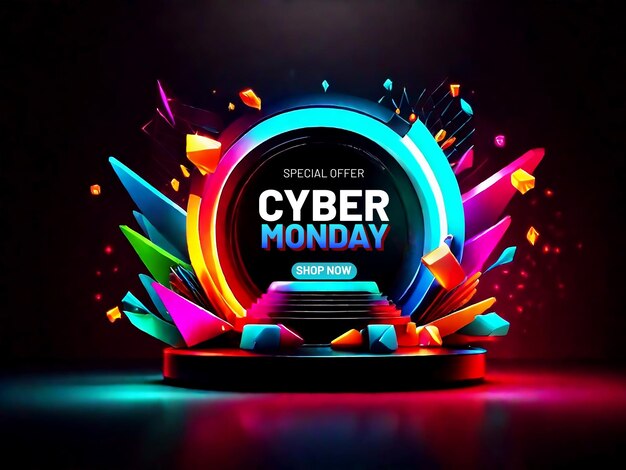 PSD cyber monday flat design background