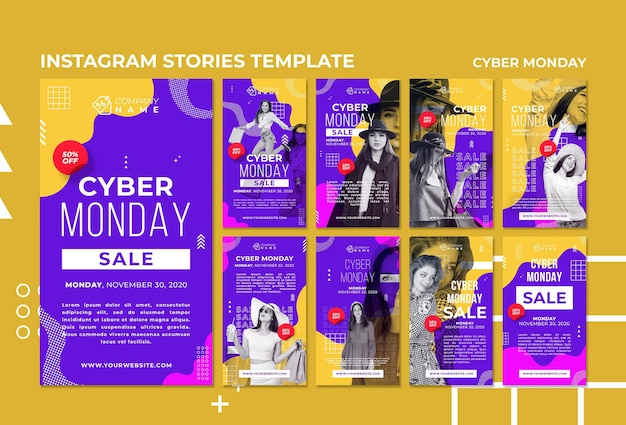 PSD cyber monday instagram stories template