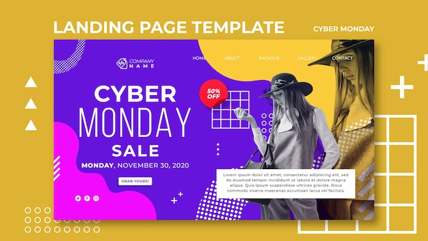 PSD cyber monday landing page template