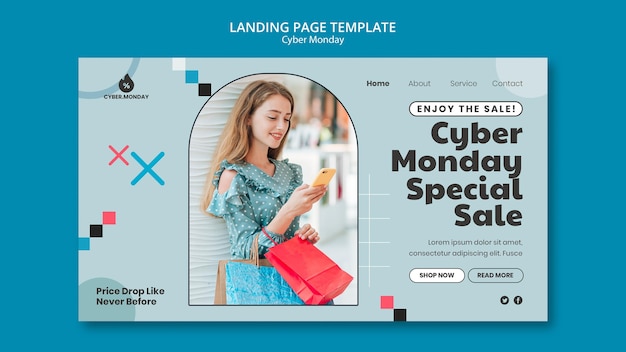 PSD cyber monday landing page template