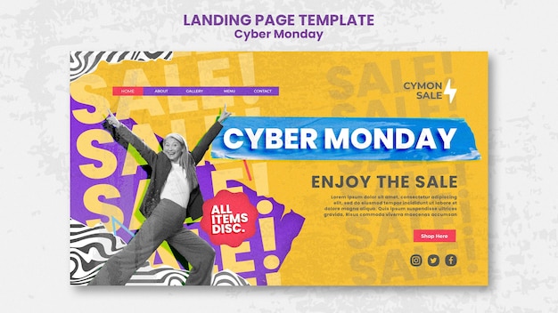 Cyber monday landing page template