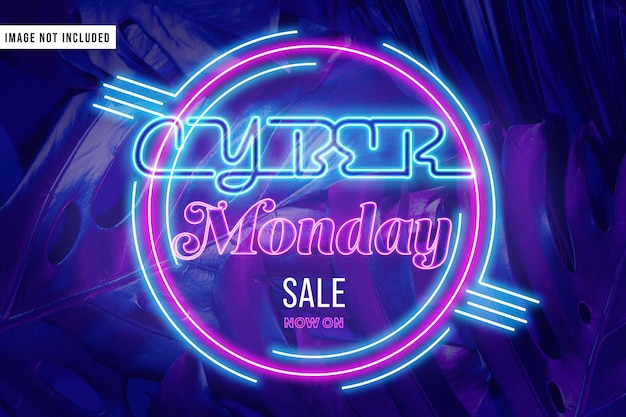 PSD cyber monday neon sign