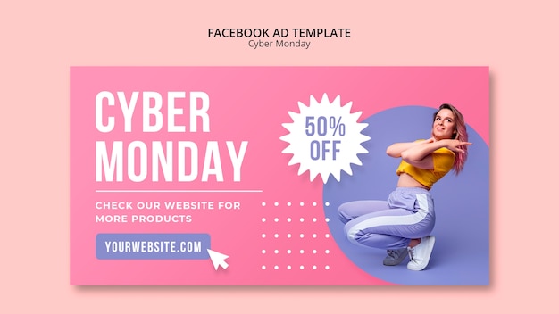 PSD cyber monday promo facebook template