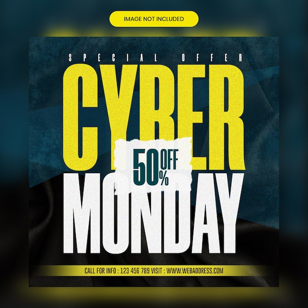 PSD cyber monday sale banner social media post design