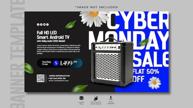 Cyber monday sale banner template