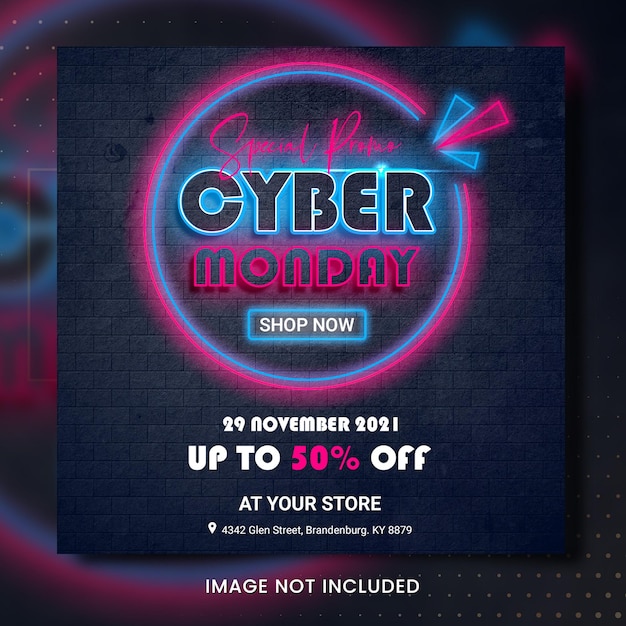 PSD banner di vendita di cyber ​​monday