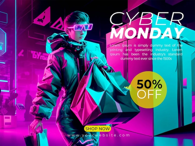 PSD cyber monday sale banner