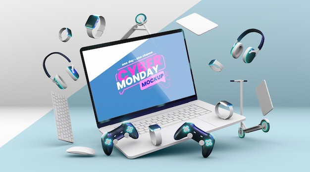 PSD cyber monday sale composition mock-up