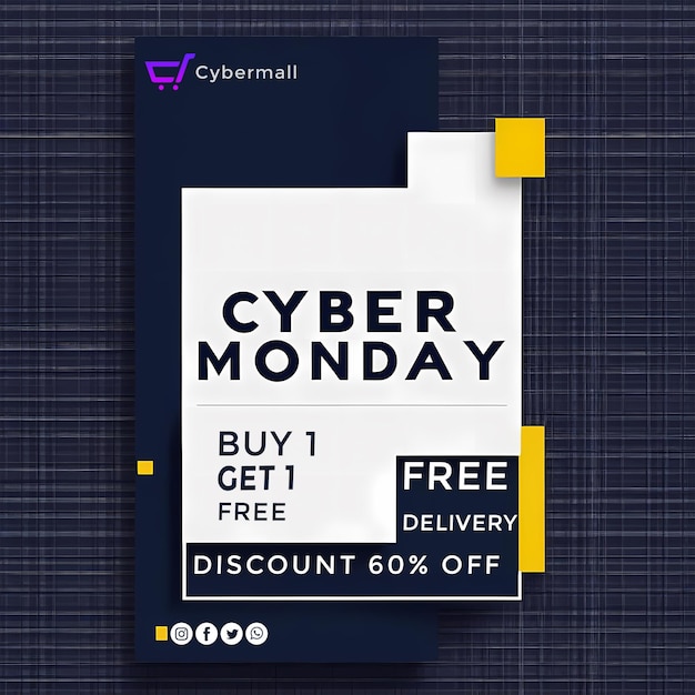 Cyber Monday Sale HD 5K social media post template