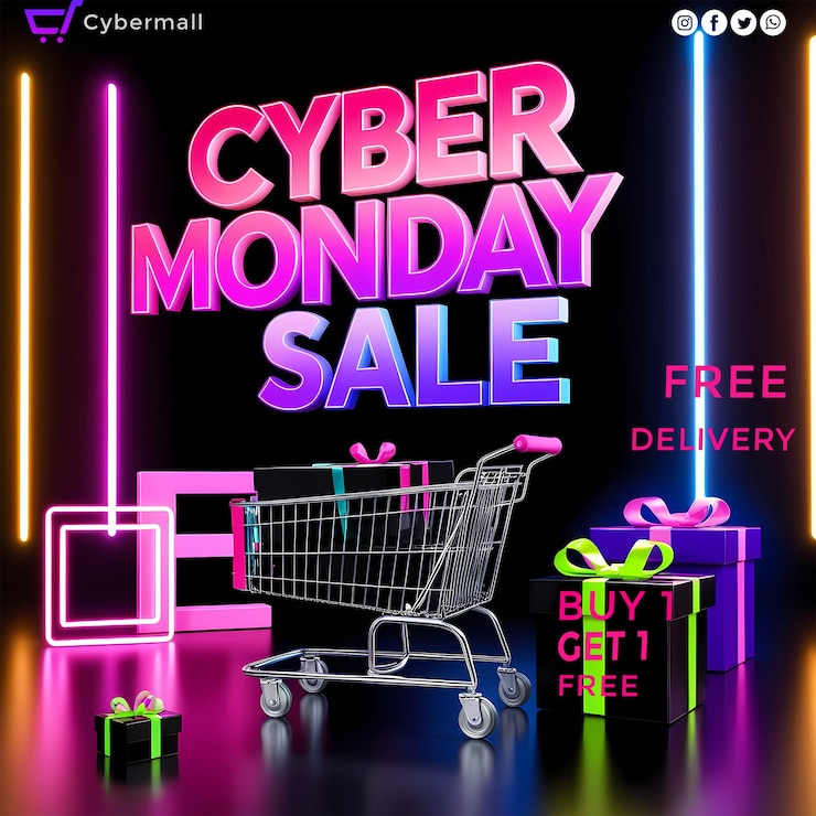 PSD cyber monday sale hd 5k шаблон постов в социальных сетях
